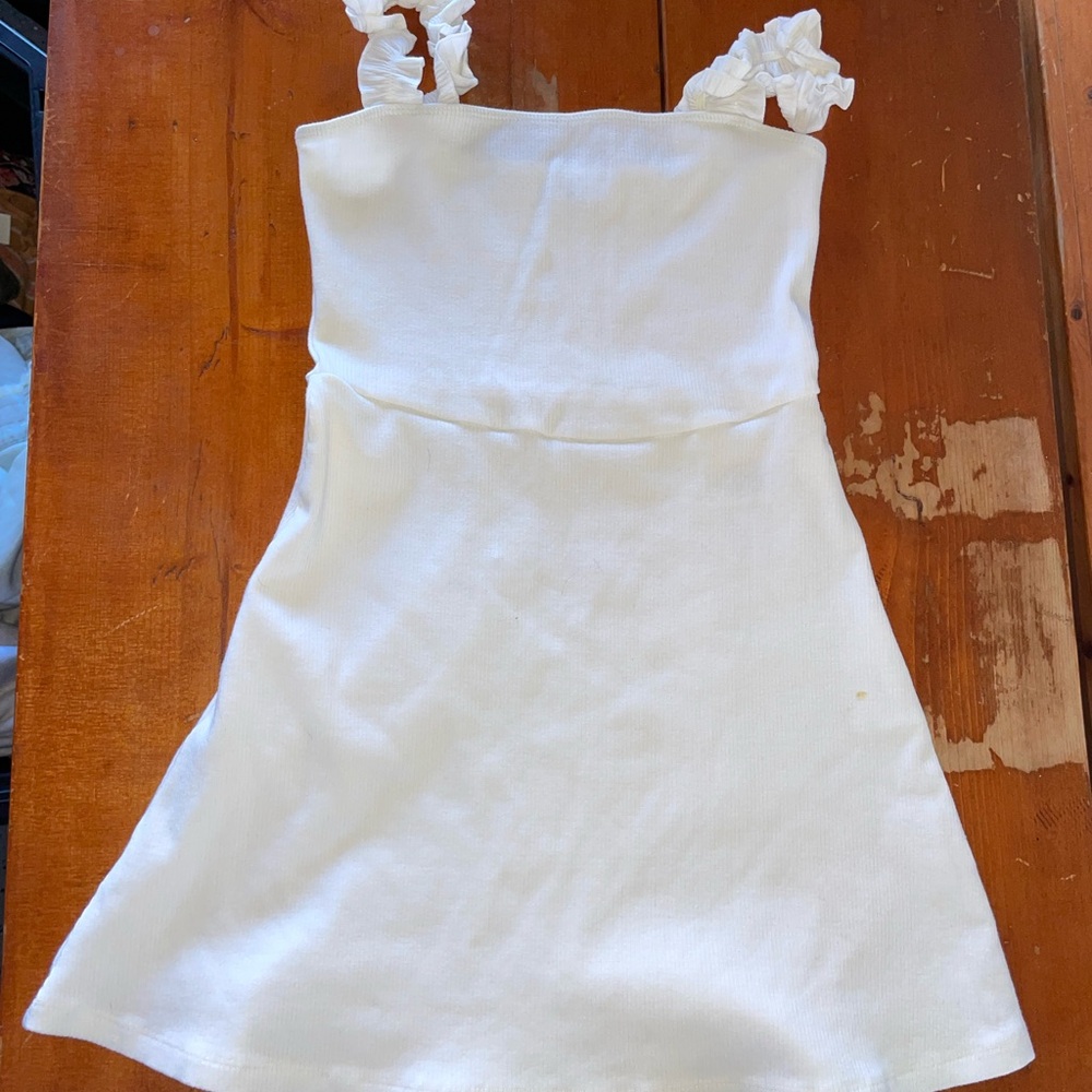 White Ruffled Aritzia Dress